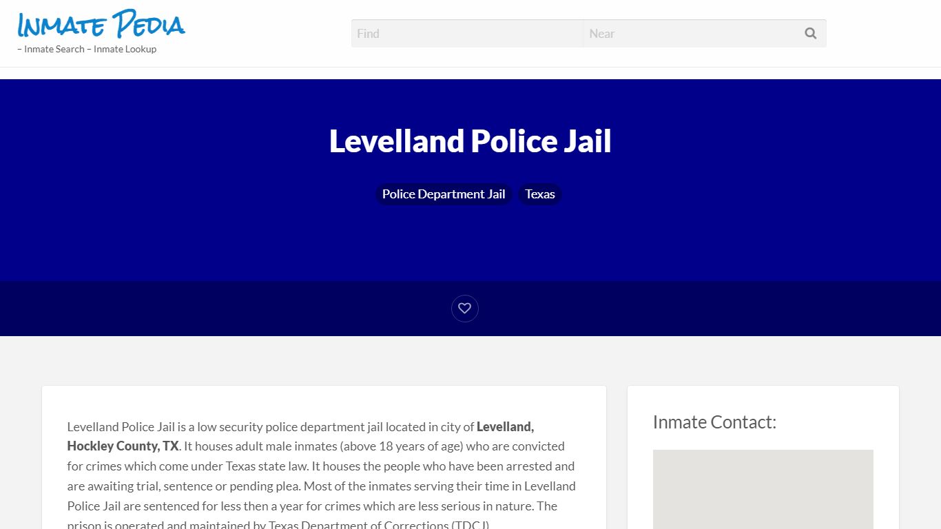 Levelland Police Jail – Inmate Pedia – Inmate Search ...
