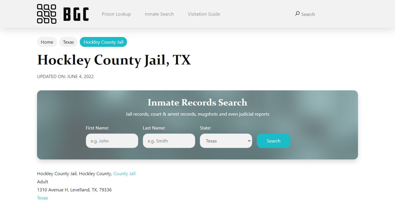 Hockley County Jail, TX Inmate Search, Mugshots ...